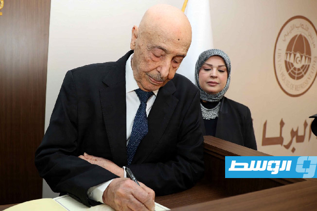 زيارة عقيلة للمكتبة البرلمانية بديوان مجلس النواب في بنغازي، الأربعاء 16 يوليو 2025. (مجلس النواب)