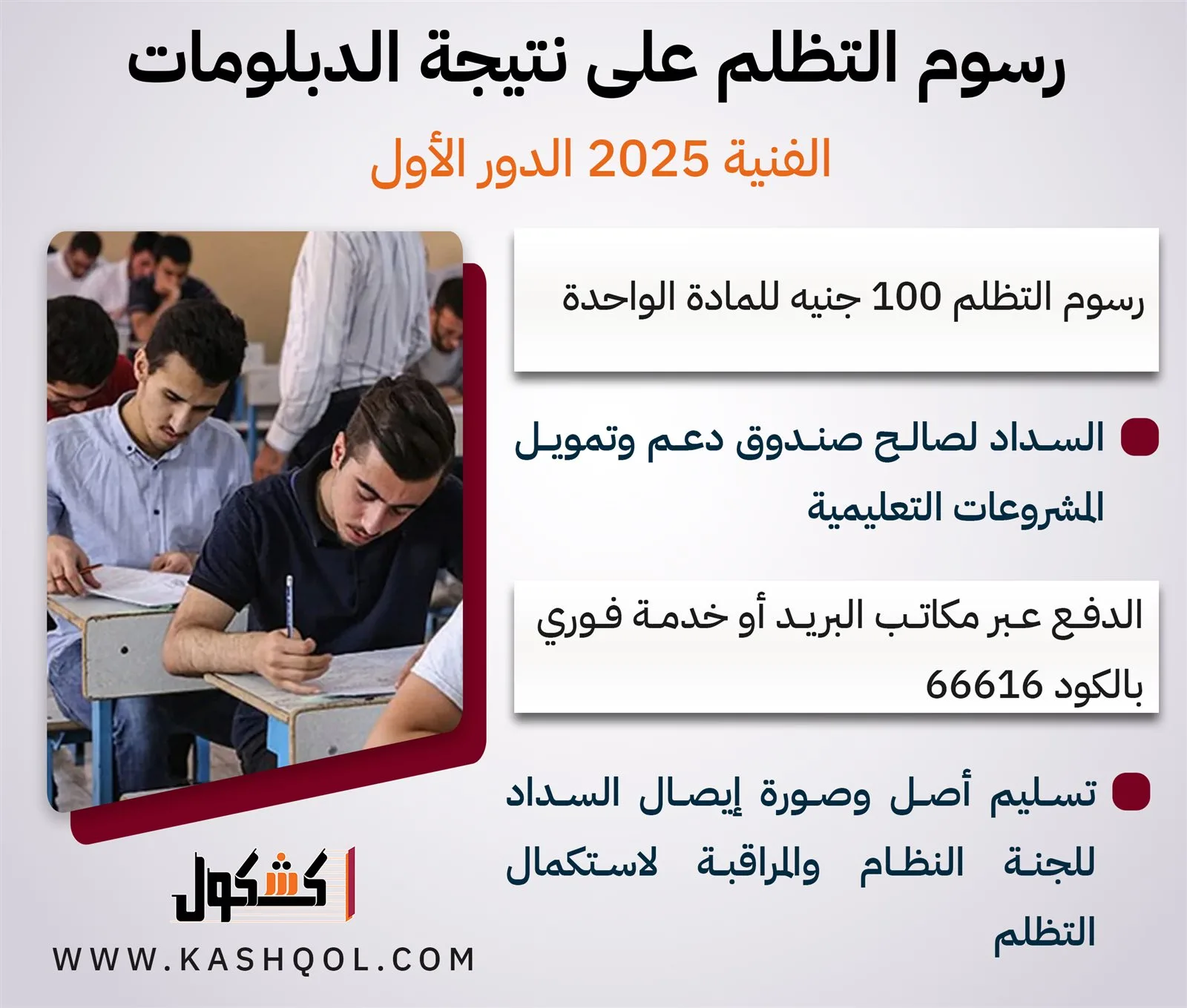 رسوم الطعن على نتائج الدبلومات الفنية 2025 الدور الأول «مخطط بياني»