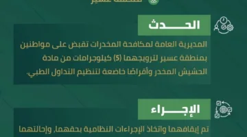 شرطة مكافحة المخدرات تعتقل شخصين في عسير بتهمة ترويج المخدرات