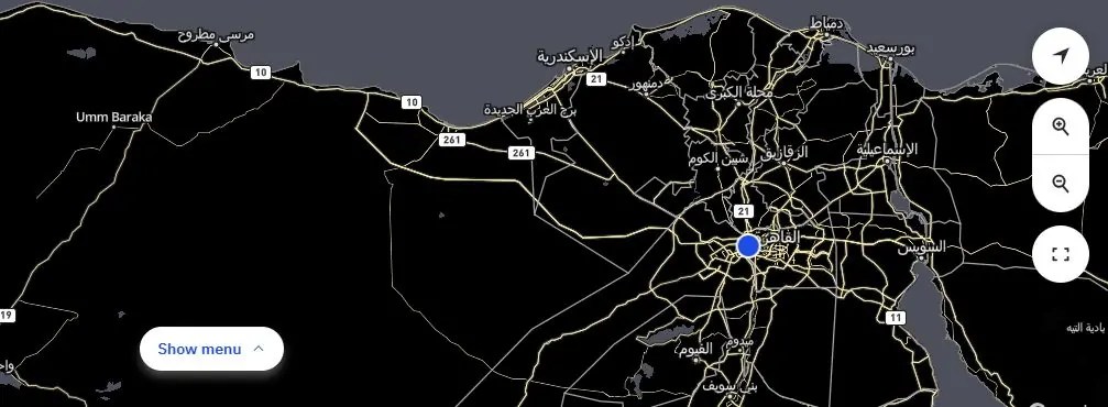 خريطة السحب من موقع Weather.com (The Weather Channel)