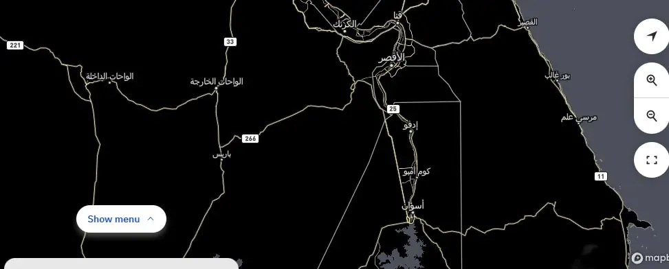 خريطة السحب من موقع Weather.com (The Weather Channel)