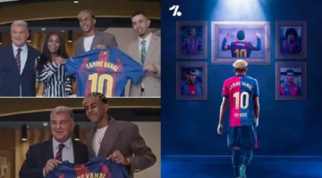 فيديو – يامال يرفع علم الرقم 10 ويعد بالمزيد من الإنجازات