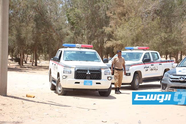 قوات الأمن المشاركة في الحملة، 16 يوليو 2025. (مديرية أمن الجفرة)