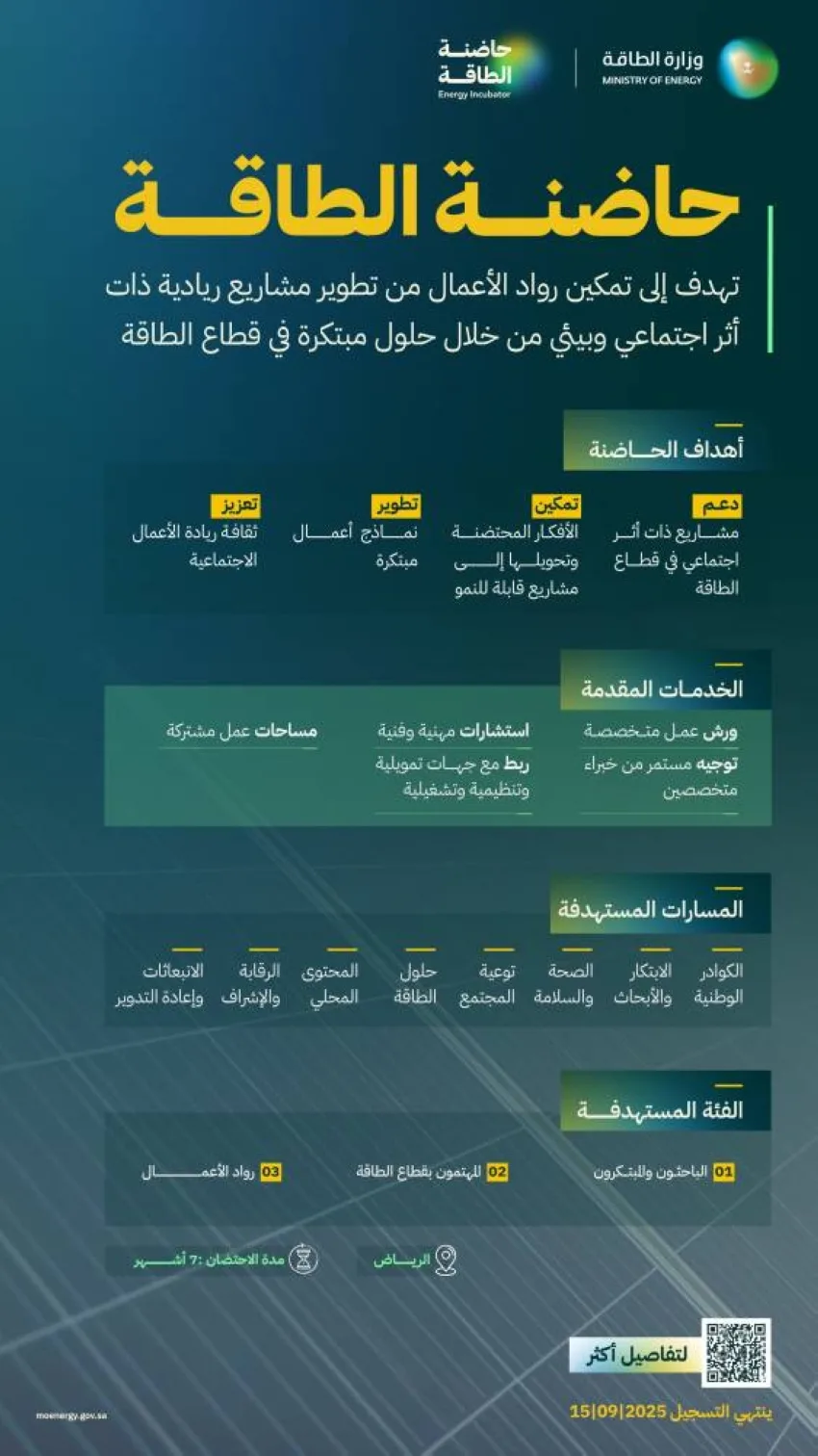 إطلاق حاضنة للطاقة