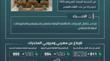 حرس الحدود في عسير يُلقي القبض على 7 أشخاص مخالفين لتهريب 140 كيلوجرامًا من نبتة القات المخدر.