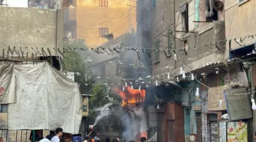 اندلاع حريق في متجر بشارع الزرايب بالسيدة عائشة.. تفاصيل وصور