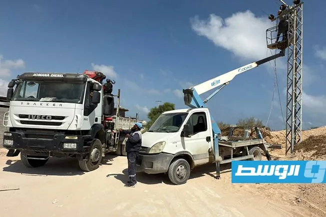 شركة الكهرباء: تحسين كفاءة الشبكة في منطقة غرب مصراتة