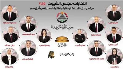 مرشحون حزب الجبهة الوطنية في القائمة الوطنية لانتخابات مجلس الشيوخ 2025