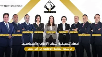 التنسيقية تكشف عن أسماء أعضائها المرشحين للقائمة الوطنية من أجل مصر في انتخابات مجلس الشيوخ 2025