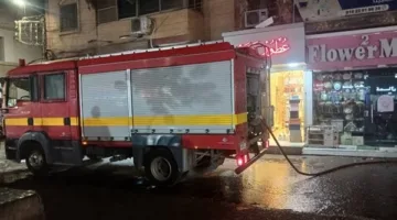 إخماد حريق في مطعم مشويات تحت بناية في كفر شكر