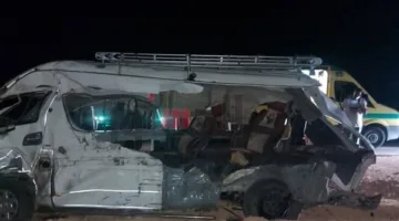 وفاة 4 أفراد وإصابة 12 آخرين في حادث على طريق سيوة