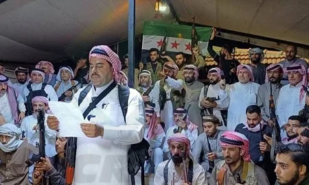 مجلس العشائر والقبائل السورية يتعهد بوقف إطلاق النار في السويداء مجلس العشائر والقبائل السورية يتعهد بوقف إطلاق النار في السويداء