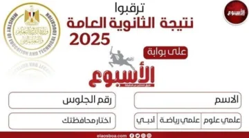 نتائج الثانوية العامة 2025 متاحة مجانًا على بوابة الأسبوع برقم الجلوس.. قم بالتسجيل الآن!