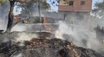 إخماد حريق اندلع في حظيرة للماشية بالفيوم