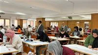 رئيس جامعة حلوان يراقب امتحانات القدرات في الكليات
