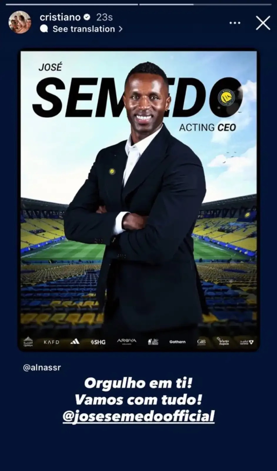 رونالدو يتحدث عن تعيين صديقه سيميدو كرئيس تنفيذي لنادي النصر. رونالدو يتحدث عن تعيين صديقه سيميدو كرئيس تنفيذي لنادي النصر.