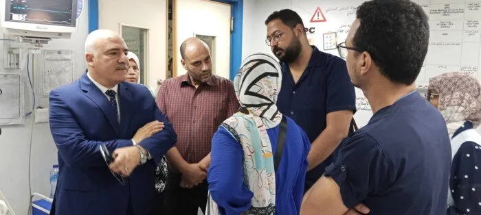 مدير صحة القليوبية يقوم بزيارة مستشفى قها للاطمئنان على حالة ممرضة تعرضت لحادث مرور. مدير صحة القليوبية يقوم بزيارة مستشفى قها للاطمئنان على حالة ممرضة تعرضت لحادث مرور.