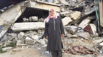 قصة امرأة نازحة فاقدة للبصر محاصرة في حفرة بين دبابات الاحتلال