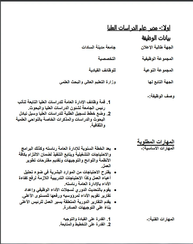 جامعة مدينة السادات تكشف عن فرص عمل شاغرة.. تعرف على التخصصات المطلوبة. جامعة مدينة السادات تكشف عن فرص عمل شاغرة.. تعرف على التخصصات المطلوبة.