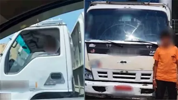 التحقيق في قيادة طفل لشاحنة مملوكة لوالده على الطريق الدائري التحقيق في قيادة طفل لشاحنة مملوكة لوالده على الطريق الدائري