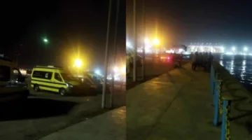 انقلاب سيارة نقل من العبارة شرق التفريعة في بورسعيد
