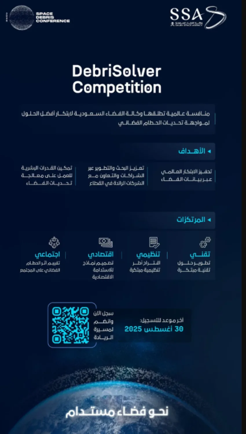 الوكالة السعودية للفضاء تعقد مؤتمرًا حول الحطام الفضائي في يناير القادم