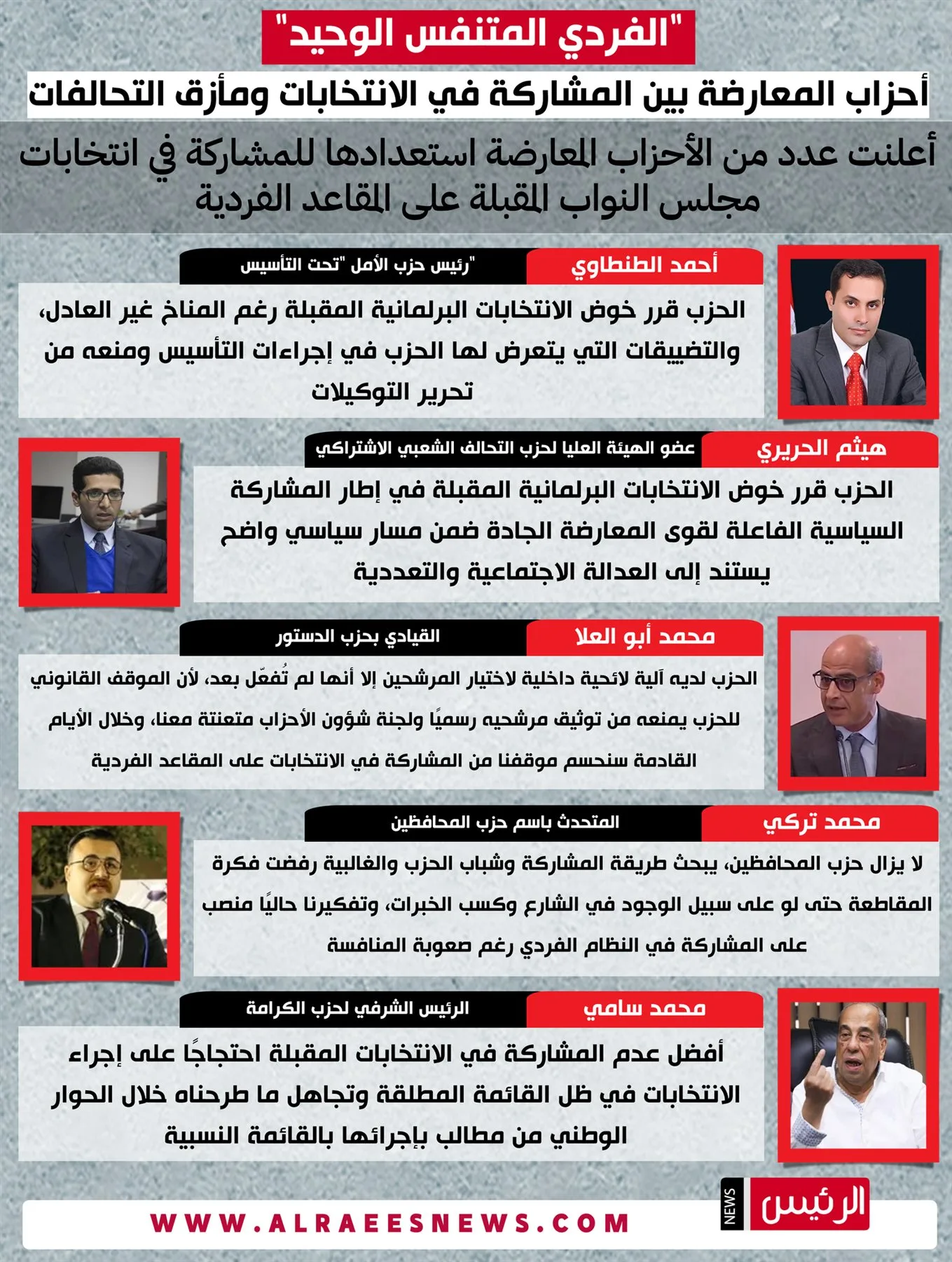 بعد انسحابها من سباق “الشيوخ”.. أحزاب المعارضة تُعلن استعدادها للمشاركة في انتخابات “النواب” بالنظام الفردي.