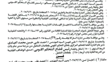 أحمد علي يتولى رئاسة قطاع التحكم القومي في عمليات التشغيل بالشركة المصرية لنقل الكهرباء