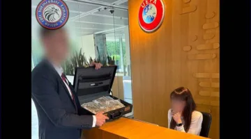 حقيبة النقود المزيفة تصل إلى مقر الاتحاد الأوروبي لكرة القدم