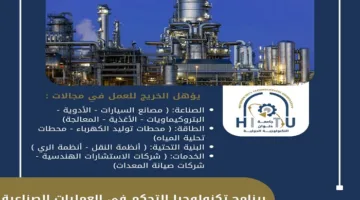 تنسيق الجامعات 2025 | اكتشف برنامج تكنولوجيا التحكم في العمليات الصناعية بجامعة حلوان الدولية للتكنولوجيا