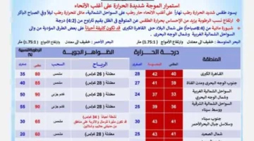 موجة حر قوية.. الأرصاد الجوية تكشف توقعات الطقس ليوم الخميس 24 يوليو