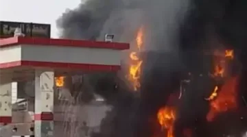 إخماد حريق في محطة وقود غرب الإسكندرية