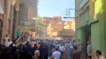 تشييع جنازتي شابين توفيا جراء حادث سيارة في القليوبية