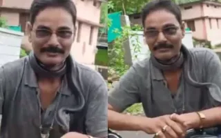 ثعبان شهير يلتف حول عنق صائد ثعابين قبل أن يتعرض للدغة مميتة