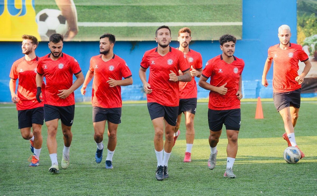 من تدريبات منتخب لبنان الأولمبي. (الاتحاد اللبناني لكرة القدم)