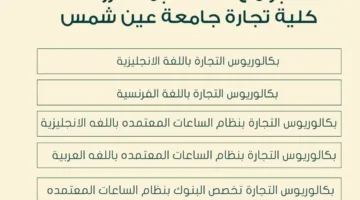 تنسيق الجامعات 2025: كلية التجارة بجامعة عين شمس تكشف عن تفاصيل البرامج الخاصة