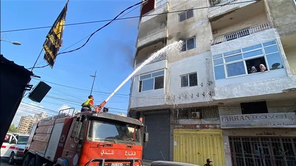 بالفيديو – اندلاع حريق في شقة سكنية بمدينة صور!