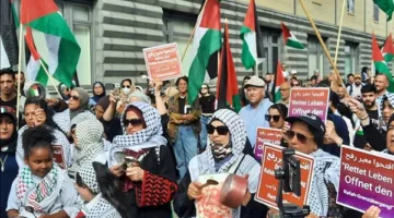 الهيئة الوطنية الفلسطينية الموحدة في برلين تنظم مظاهرة أمام السفارة المصرية