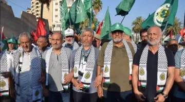اتحاد نقابات عمال فلسطين – فرع لبنان يشارك في المسيرة الكبيرة في صيدا دعمًا لغزة واستنكارًا لحرب الإبادة