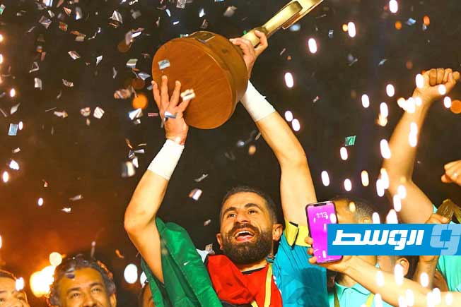 احتفال المنتخب الليبي ببطولة أفريقيا للميني فوتبول، الجمعة 25 يوليو 2025. (صفحة الاتحاد العام الليبي للميني فوتبول عبر فيسبوك)