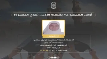 «ابتسام» تحتل المرتبة الخامسة في الثانوية الأزهرية من ذوي البصيرة الأدبي بأسوان: طموحي أن أكون عميدة للأدب العربي.
