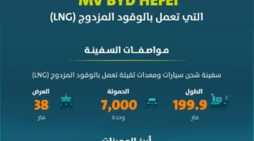 استقبال سفينة تستخدم تقنية الوقود المزدوج