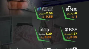 7 بنوك سعودية تُعلن توزيع 13.12 مليار ريال كأرباح عن النصف الأول.. و”الأهلي” في الصدارة بواقع ريال واحد لكل سهم