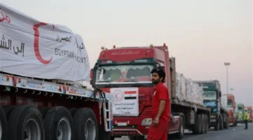 في اليوم الثاني، بدء قافلة “زاد العزة” بجلب 1500 طن من المساعدات الغذائية والإغاثية إلى غزة.