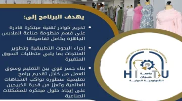تنسيق الجامعات 2025 | جامعة حلوان التكنولوجية الدولية تخرج دفعة جديدة من مصممي الأزياء