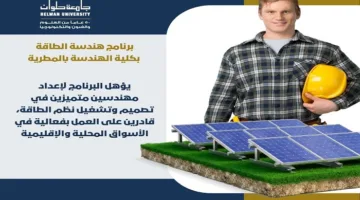تحديد الجامعات 2025 | تخصص هندسة الطاقة في جامعة حلوان.. طريقك نحو قيادة المستقبل