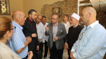 محافظ بني سويف يزور مشروع تحسين وتجديد مسجد السيدة حورية