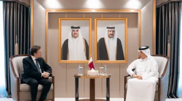 وزير الدولة للشؤون الخارجية يودع السفير البلجيكي بمناسبة انتهاء مهمته الدبلوماسية.