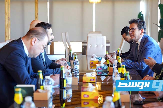 جانب من زيارة وفد حكومي سوري لوزارة الخارجية في العاصمة طرابلس، الثلاثاء 29 يوليو 2025 (صفحة وزارة الخارجية على فيسبوك)