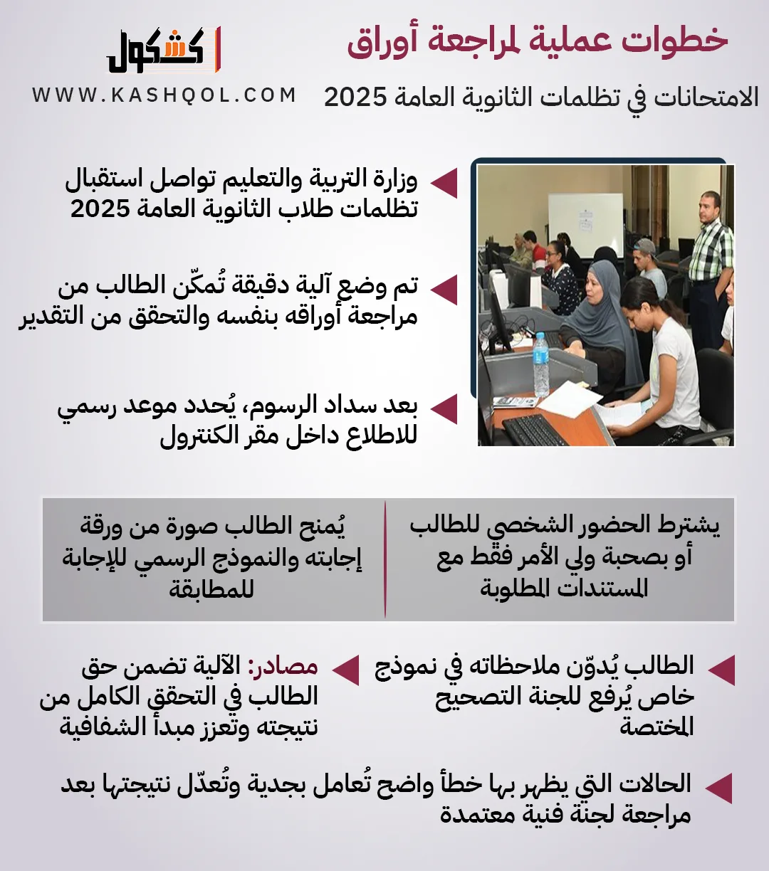 إرشادات مفيدة لمراجعة أوراق امتحانات الثانوية العامة في تظلمات 2025